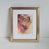 "Ares Two, 2018" abstract alcohol ink painting featuring red, black, and gold with swirling fluid lines and dramatic movement.