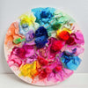 Abstract embroidery artwork with beads and alcohol ink on canvas, showcasing vibrant textures and delicate handwork.