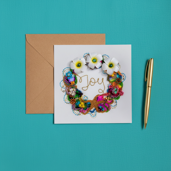 Coral Wreath Five, Art Greeting Card