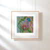 Framed Viola Four 2022 Giclée fine art print showing colorful, textured abstract embroidery details.