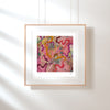 Framed Viola Six 2022 Giclée fine art print showing detailed colorful abstract embroidery texture and threads