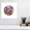Viola Three 2022 Mojo Worlds giclée print featuring vibrant embroidery textures in a modern minimalist circular design
