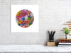 Viola Two 2021 Mojo Worlds Giclée fine art print featuring bold floral embroidery in a minimalist circular design