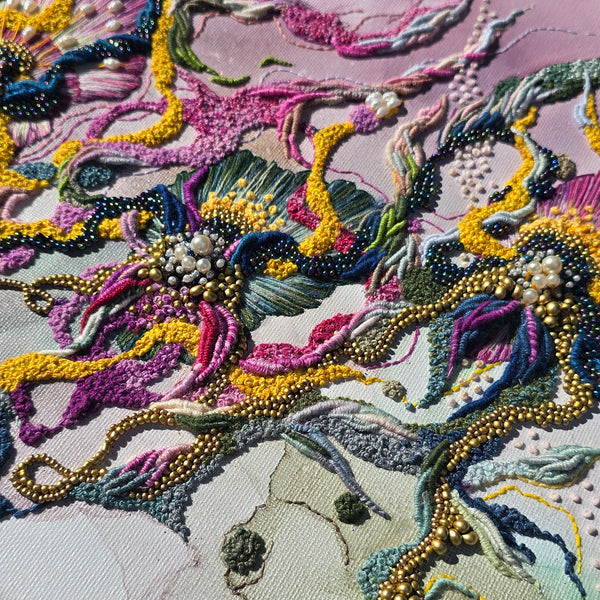 Threaded Pollen, 2025, Original Hand Embroidery