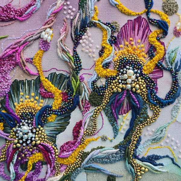 Threaded Pollen, 2025, Original Hand Embroidery