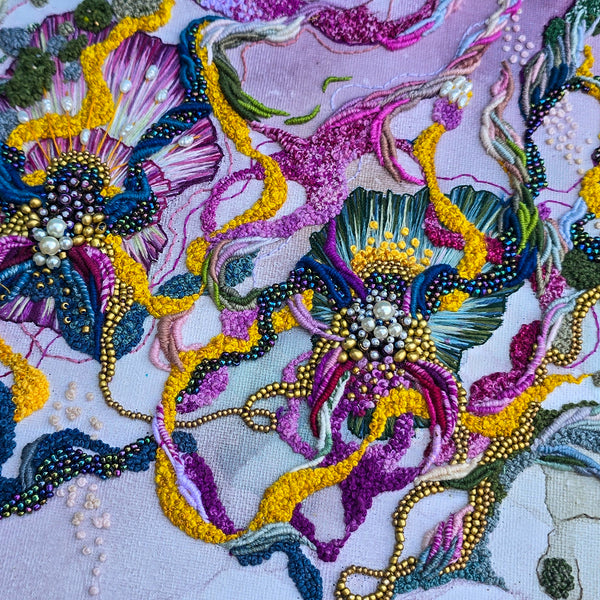 Threaded Pollen, 2025, Original Hand Embroidery