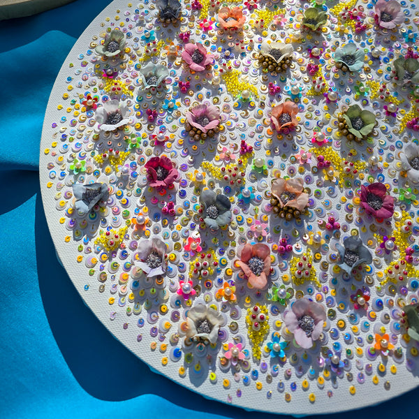 Florals of the Deep Three, 2026, Original Hand Embroidery