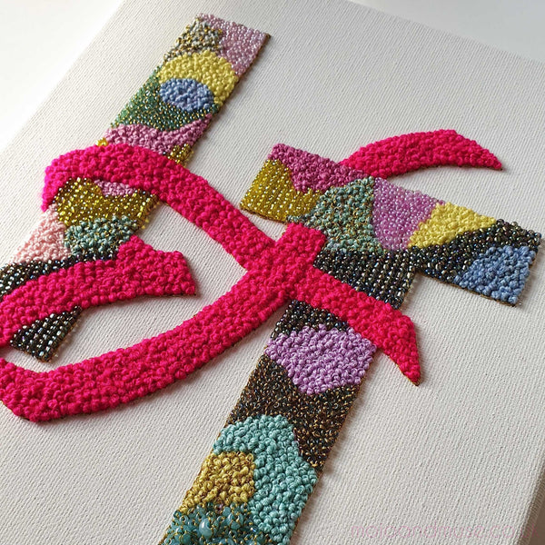 Love Letter-Decorative Tapestries-[Manoela_Grigorova]-[Abstract_Art]-[Embroidery_Art]-Mojo and Muse