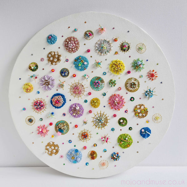 Sea Jewels in the Snow, 2021-Decorative Tapestries-[Manoela_Grigorova]-[Abstract_Art]-[Embroidery_Art]-Mojo and Muse